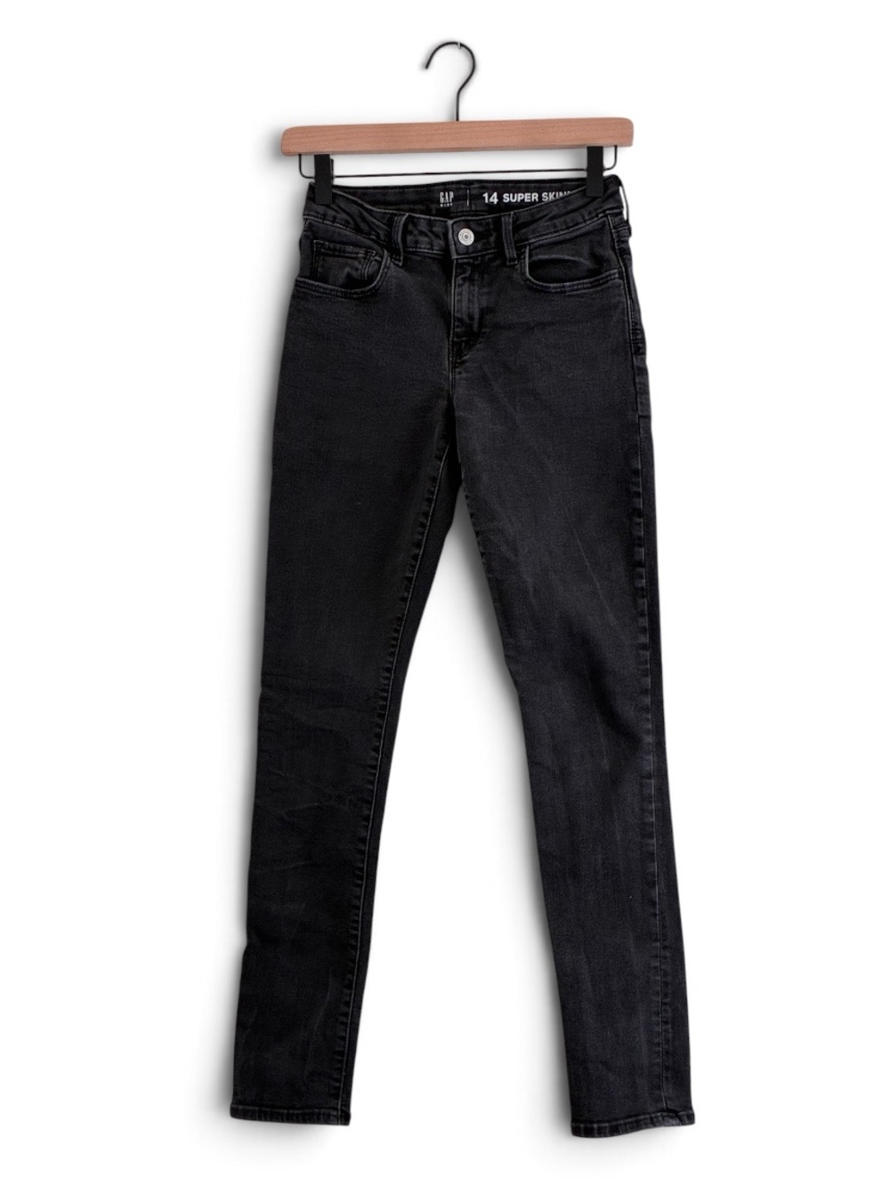 Gap Kids | Charcoal black cotton blend super skinny denim jeans girls size 14